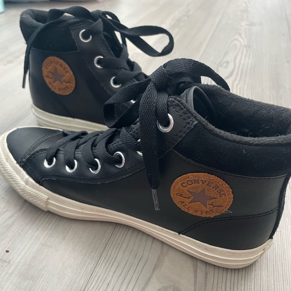 Converse Kids Black and Brown High-Top Sneakers